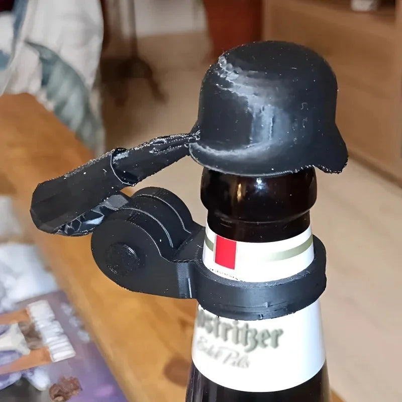 Soldier Helmet Beer Bottle Cap – Funny Silicone Bottle Topper Novelty Bottle Cap Axl