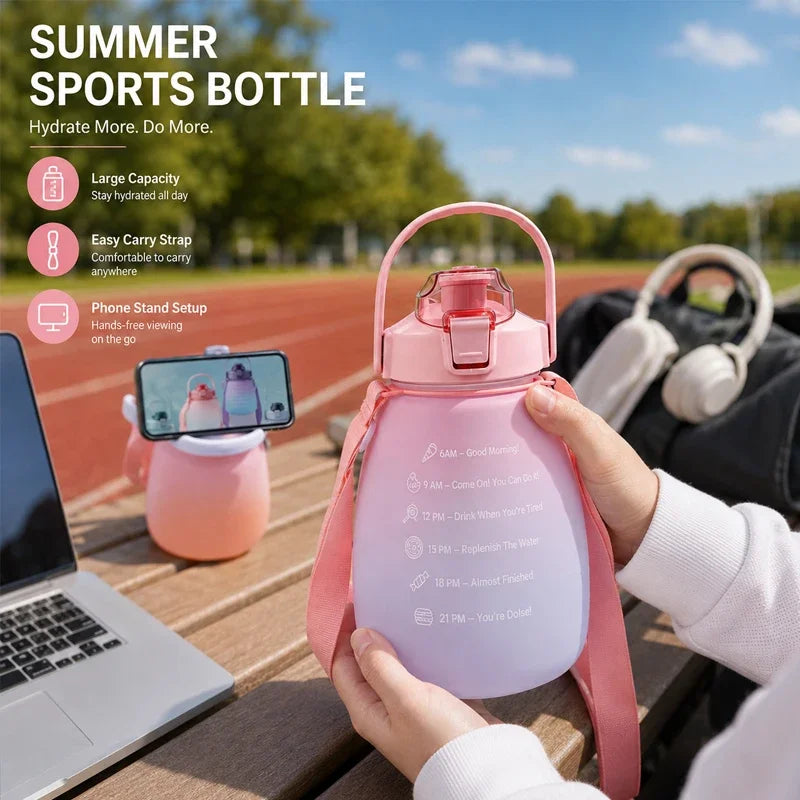 KEMORELA 1.3L Sports Water Bottle with Straw – Gradient Sports Water Bottle Axl