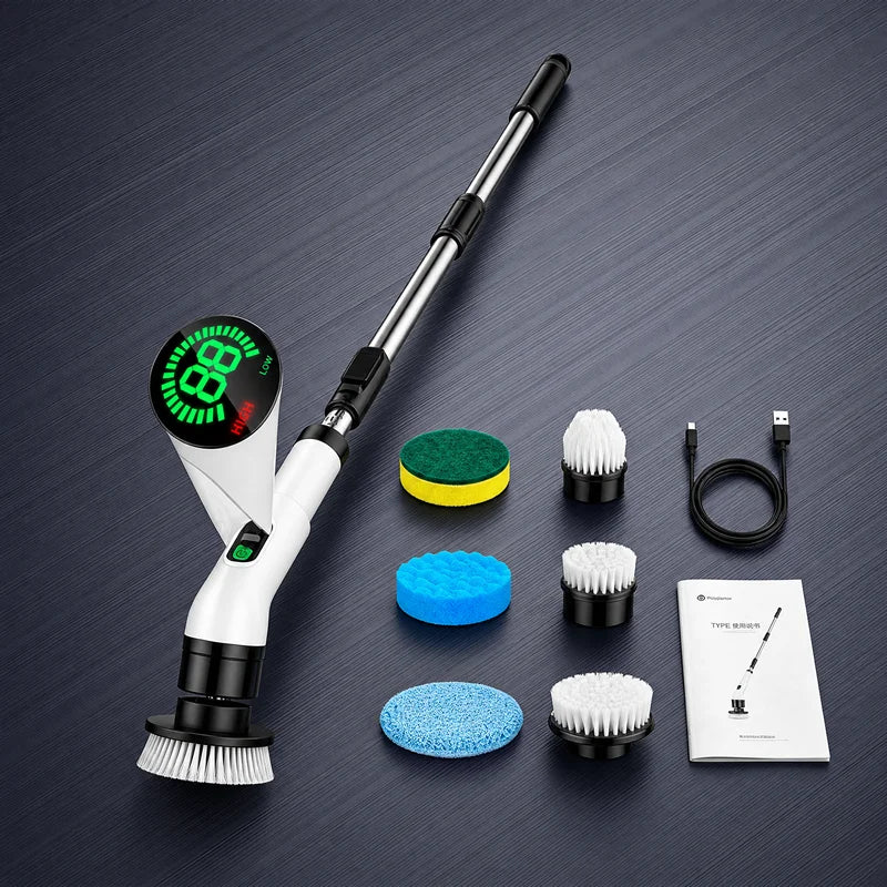 Cordless Electric Spin Scrubber – 7-in-1 Cleaning Brush Kit Electric Spin Scrubber Axl E-Clean-HyperAI
