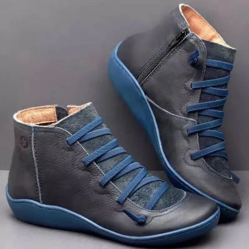 Women's Vintage Lace-Up Ankle Boots | Non-Slip Platform Women's Ankle Boots Axl