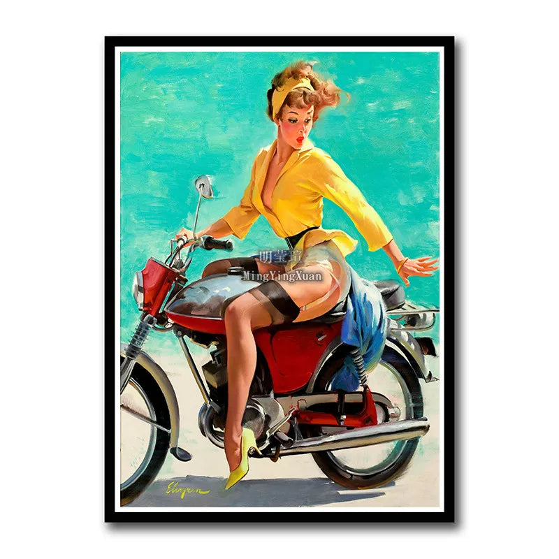 WWII Retro Girl Movie Poster – Vintage Wall Art Home Decor Retro Wall Poster Axl 18 42x30cm