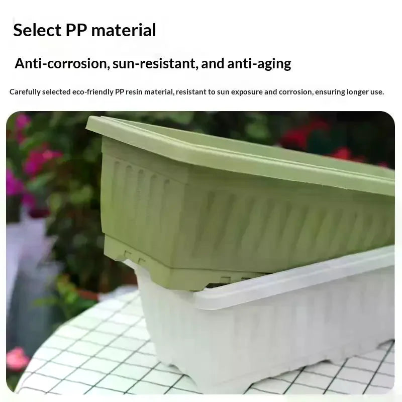 Rectangle Plastic Window Box Planter with Drainage – 50cm Window Box Planter Axl
