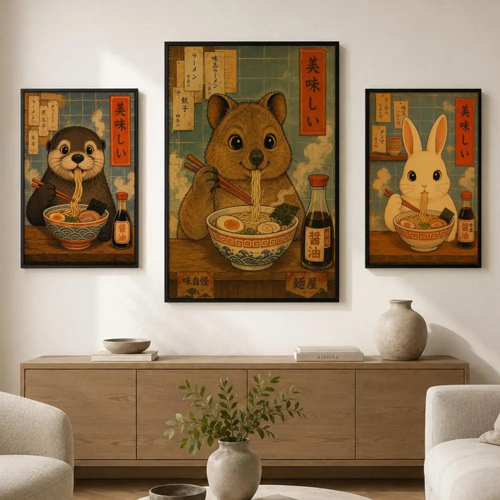 Cute Animal Self-Adhesive Wall Poster – Waterproof HD Art Decorative Wall Poster Axl