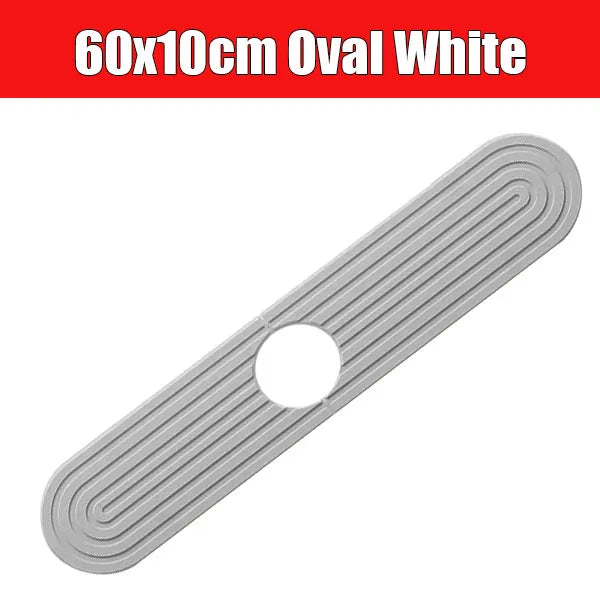 Diatomite Sink Mat – Fast-Drying Faucet Splash Guard Tray Sink Faucet Mat Axl 60x10cm Oval Gray
