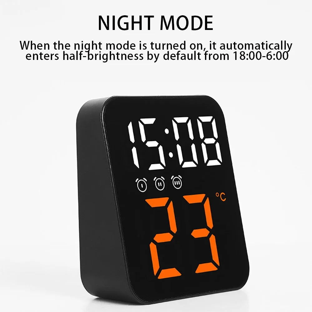 LED Digital Alarm Clock with Temperature Display & Backlight Digital Alarm Clock Axl