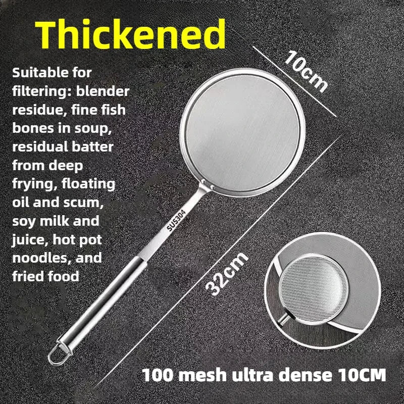 304 Stainless Steel Fine Mesh Skimmer Spoon – Oil & Foam Strainer Mesh Skimmer Spoon Axl
