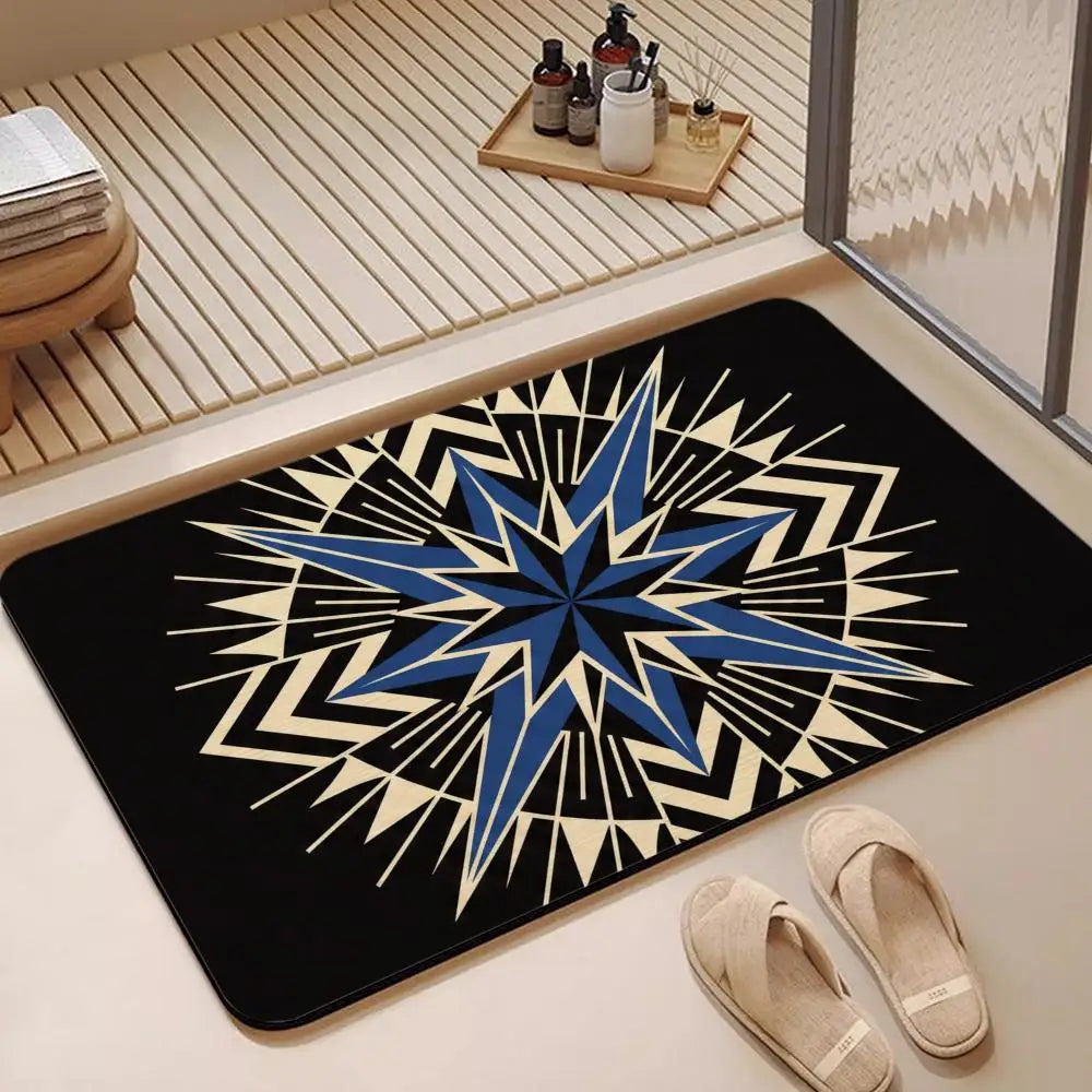 Mid Century Starburst Diatomite Bath Mat – Quick Dry & Non-Slip Diatomite Bath Mat Axl