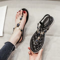 Women's Beaded Flat Sandals – Summer Beach & Casual Shoes Flat Sandals Axl black 38