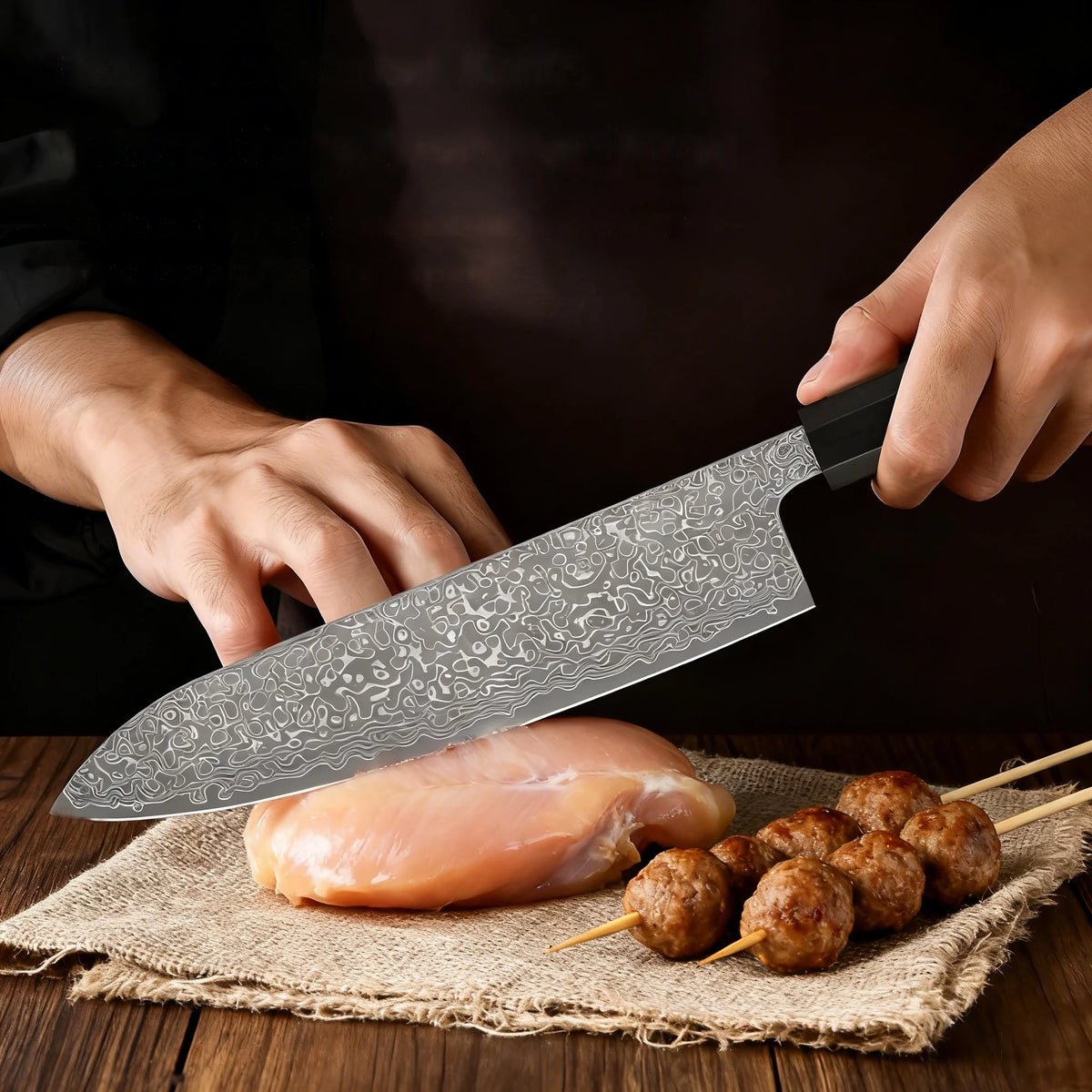 67-Layer Damascus Steel Chef Knife Set – 1/2/3 Piece Damascus Chef Knife Axl