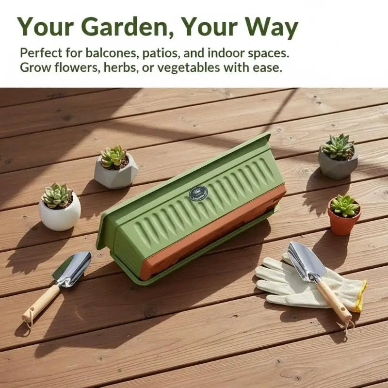 Rectangle Plastic Window Box Planter with Drainage – 50cm Window Box Planter Axl