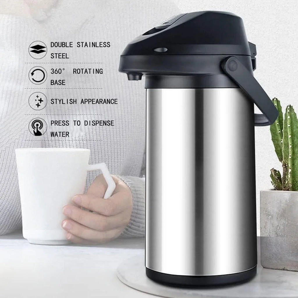 Leeseph 1.9L & 4L Thermal Coffee Carafe Set with Pump Dispenser Thermal Carafe Set Axl