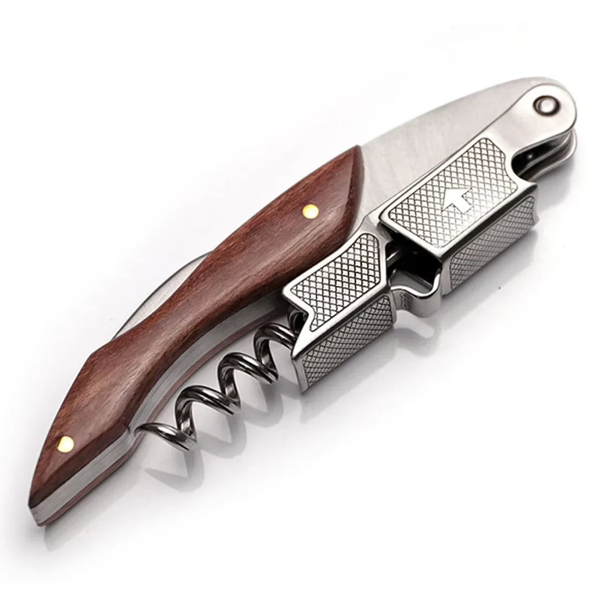 Leeseph Double Hinged Wine Opener – Stainless Steel Corkscrew Wine Corkscrew Opener Axl J