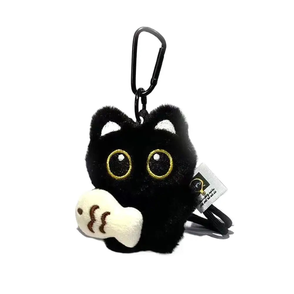 Plush Black Cat Keychain – Cute Bag Charm & Car Keyring Gift Plush Keychain Charm Axl F