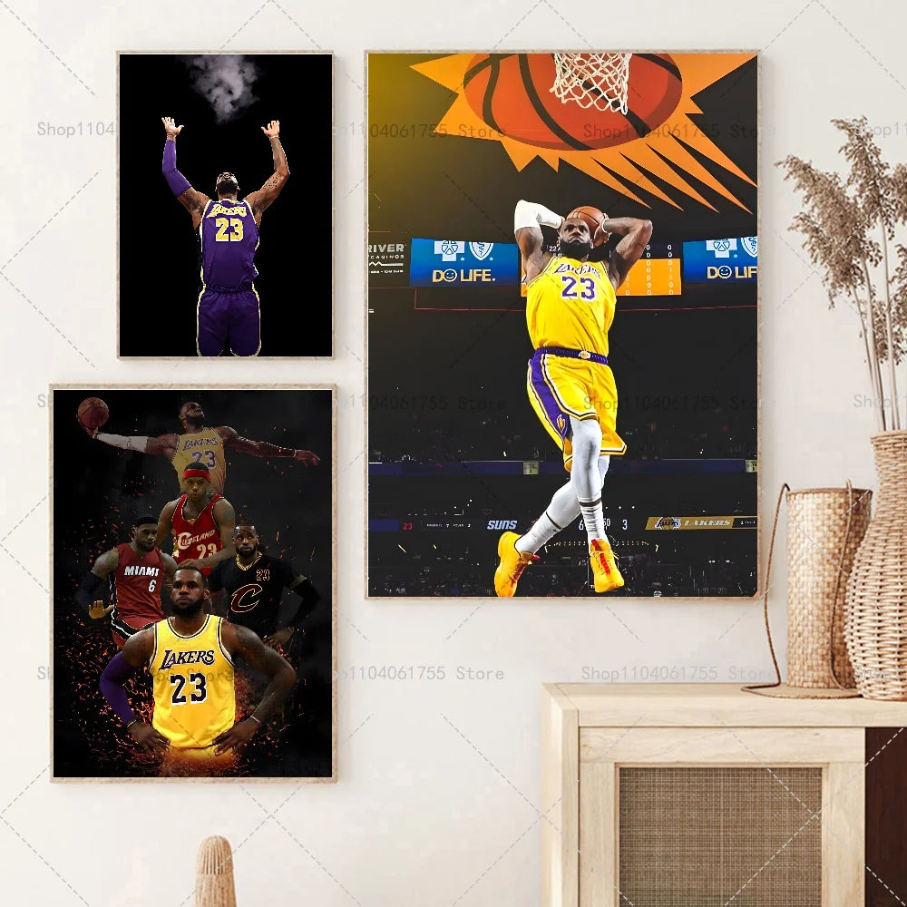 Basketball Star Wall Poster – Self-Adhesive Waterproof Sticker Wall Art Poster Axl