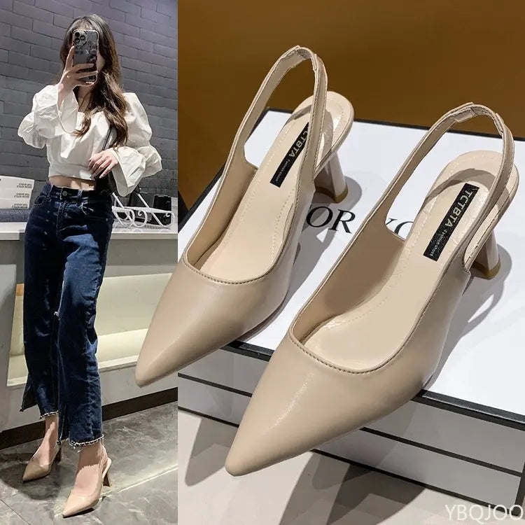 YBQJOO Women's Pointed Toe Square Heel Sandals | Summer 2025 Women's Sandals Axl apricot 39
