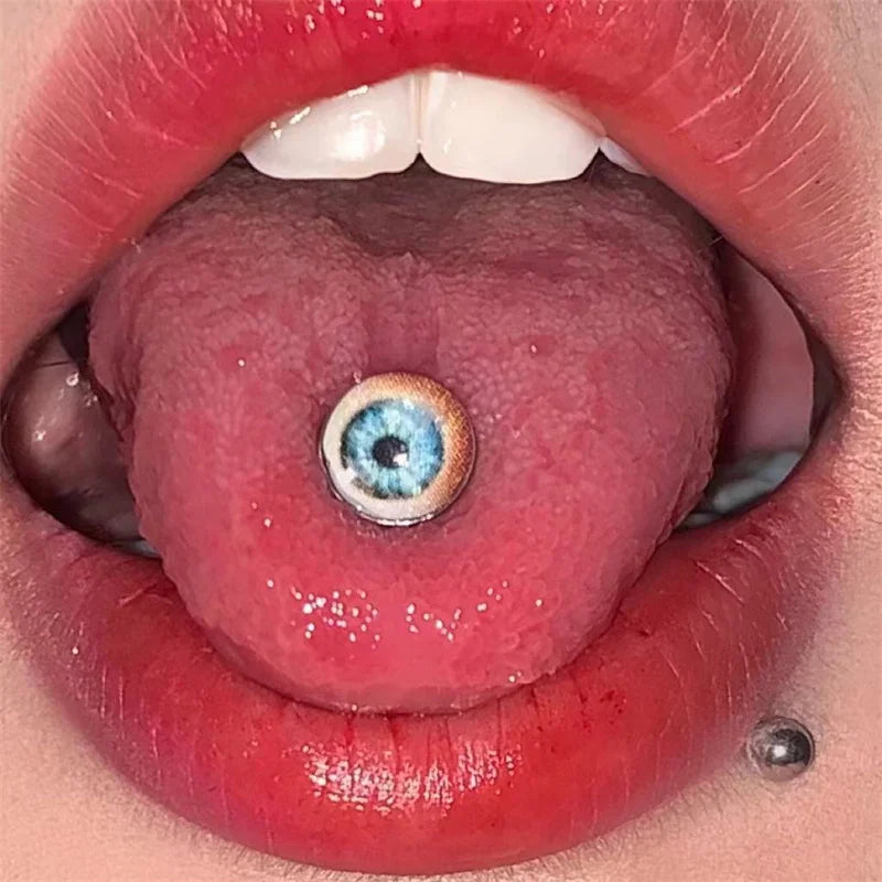14G Stainless Steel Glow Tongue Ring Barbell | Body Jewelry Tongue Ring Barbell Axl
