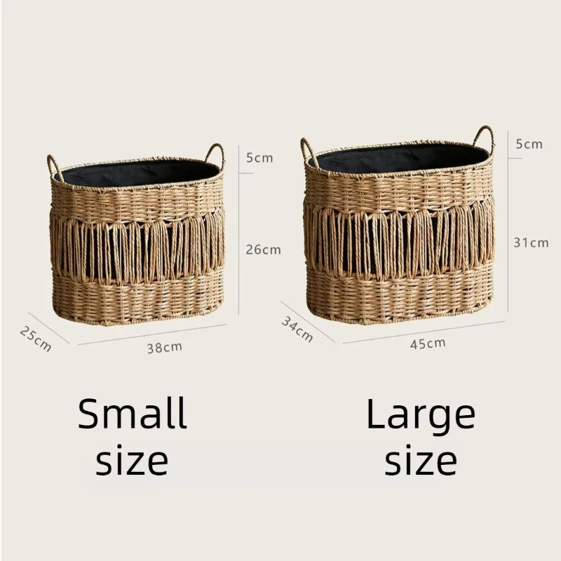 Retro Handwoven Storage Basket – Laundry & Home Organizer Woven Storage Basket Axl