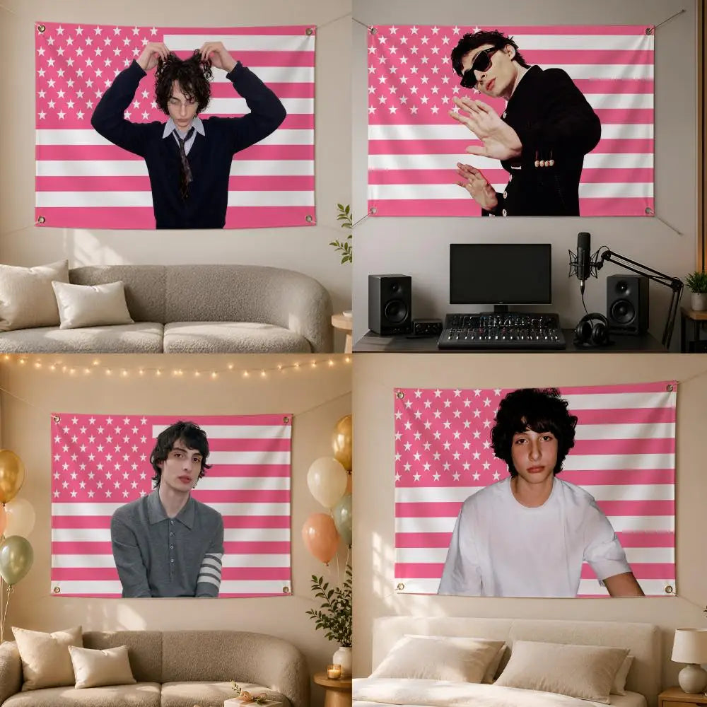 Finn Wolfhard Flag Banner – Wall Hanging Decor for Fans Wall Hanging Flag Axl