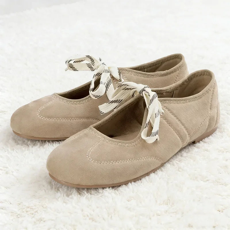 Women's Mary Jane Ballet Flats – Lace-Up Round Toe Loafers Mary Jane Flats Axl
