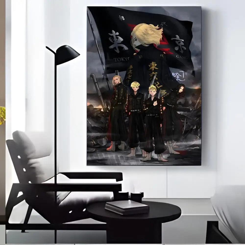 Tokyo Revengers Anime Canvas Poster – HD Print Wall Art Canvas Wall Poster Axl Black25 50X70cmFrameless