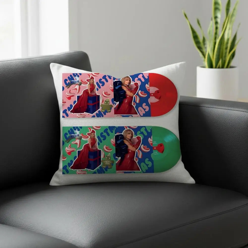 Kylie Minogue Christmas Linen Cushion Cover | Sofa Pillowcase Decorative Cushion Cover Axl White9 60X60cm