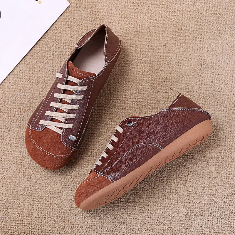 Women's Harajuku Flat Loafers – Wide Toe Lace-Up Slip-On Mules Women's Flat Loafers Axl
