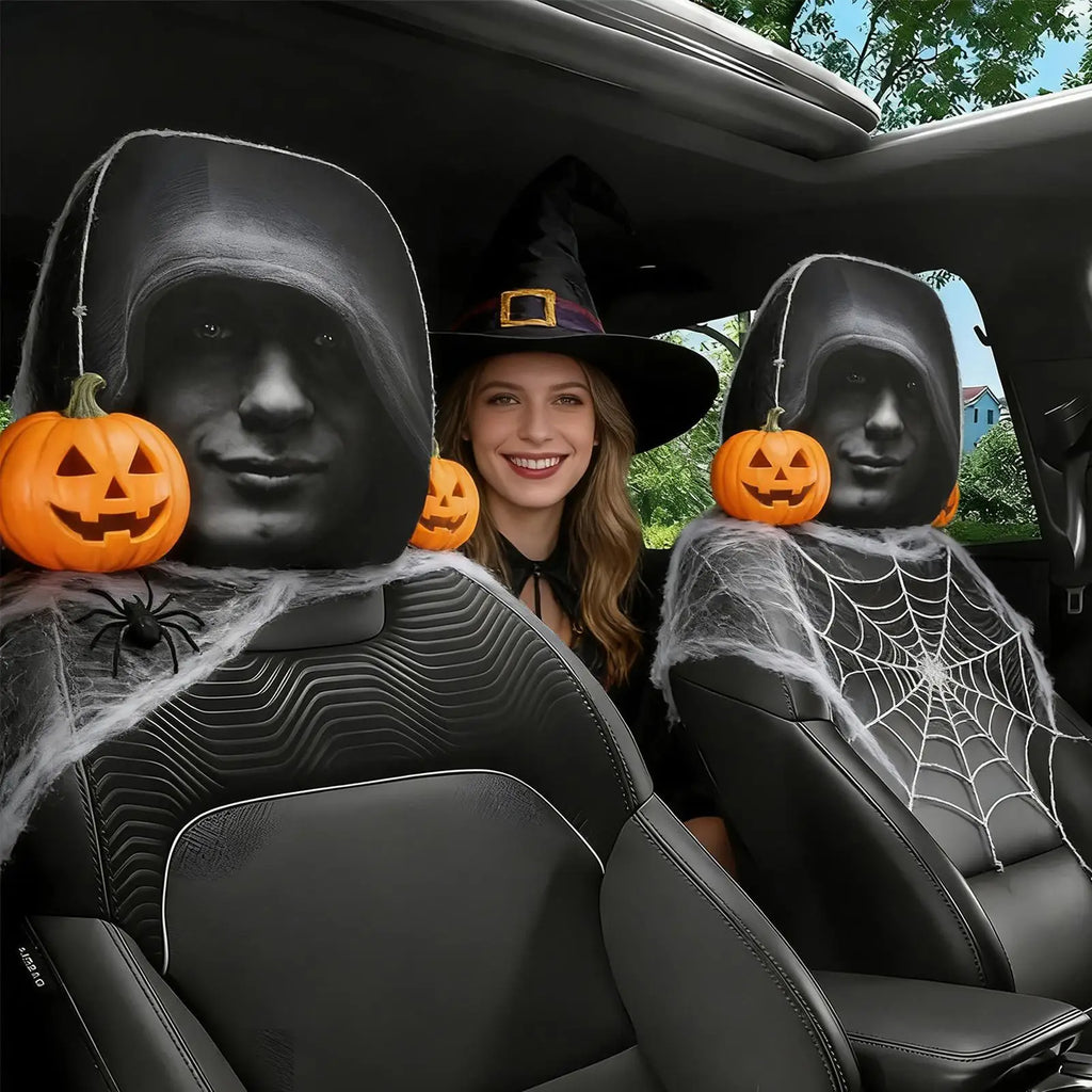 Dark Mysterious Figure Car Headrest Covers | Elastic Fit Car Headrest Cover Axl