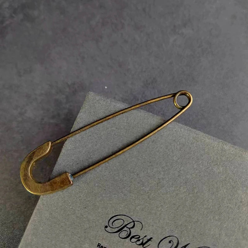 Retro Bronze Large Metal Safety Pins for Clothing & Scarves Metal Safety Pins Axl A4