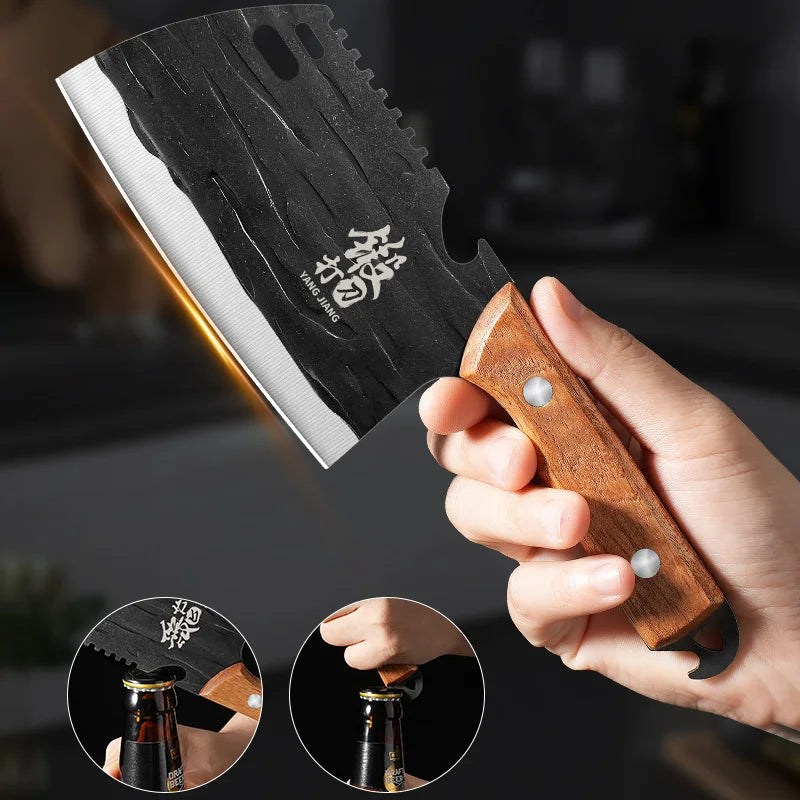 PLYS Forged Stainless Steel Chef Knife – Solid Wood Handle Chef Knife Axl