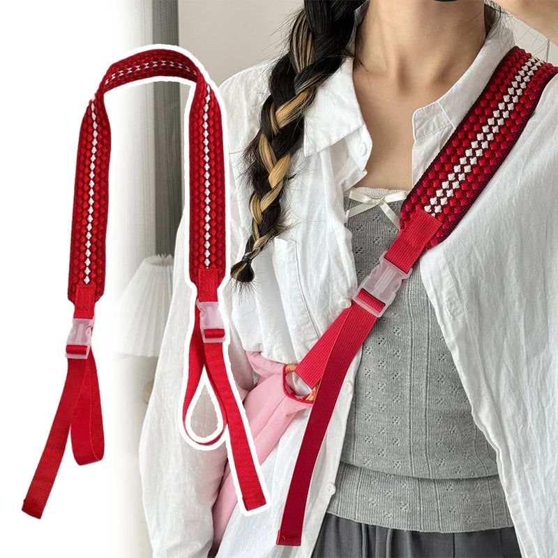 Adjustable Embroidered Crossbody Bag Strap – Colorful Nylon Bag Strap Axl
