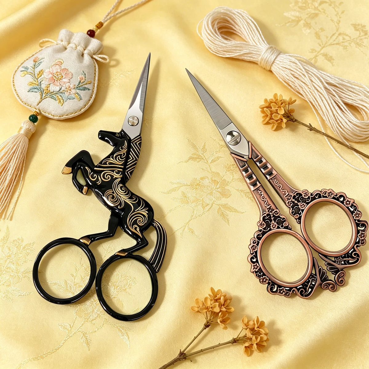 Fabric Shears & Mini Embroidery Scissors – Stainless Steel Sewing Scissors Axl Scissors-2PCS
