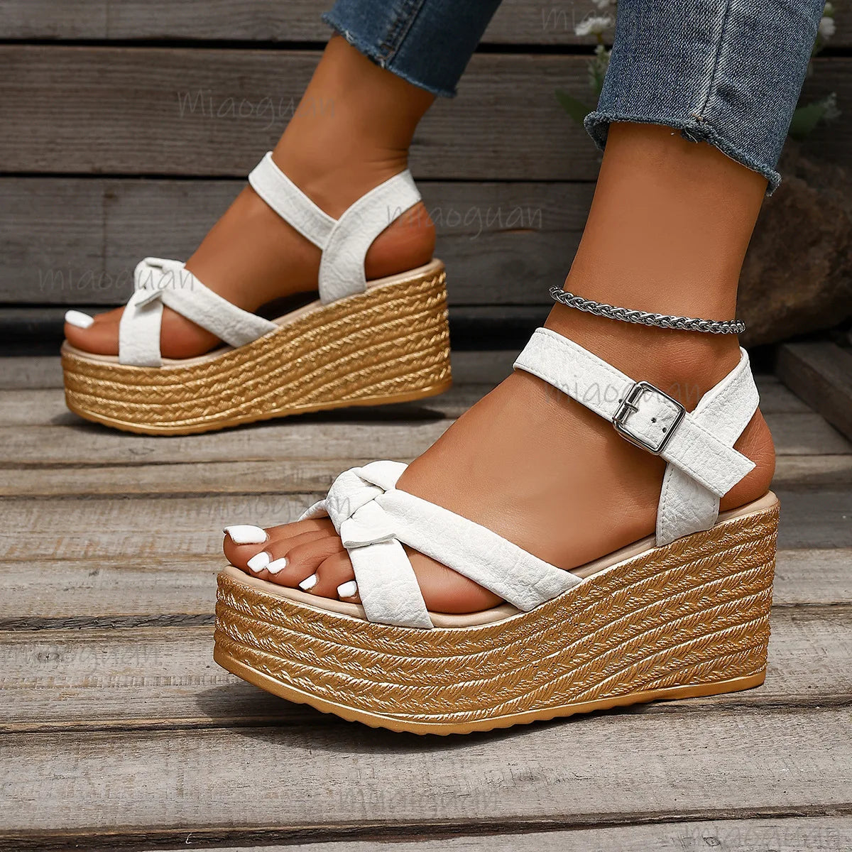 Roma Wedge Platform Sandals – Ankle Buckle Open Toe Heels Wedge Platform Sandals Axl