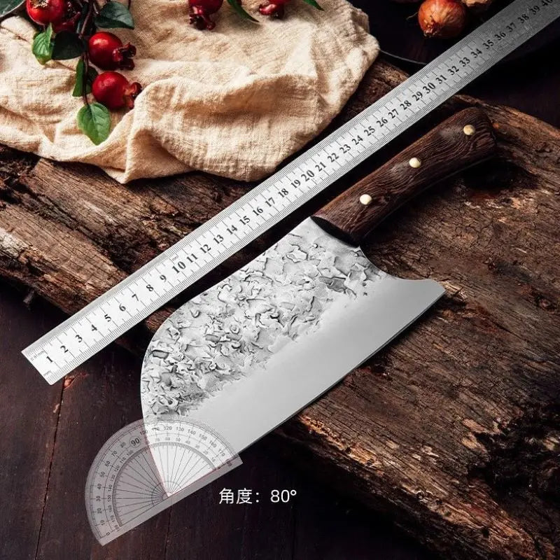 Handmade Full Tang Forged Chef Knife – High-Carbon Steel & Wood Forged Chef Knife Axl