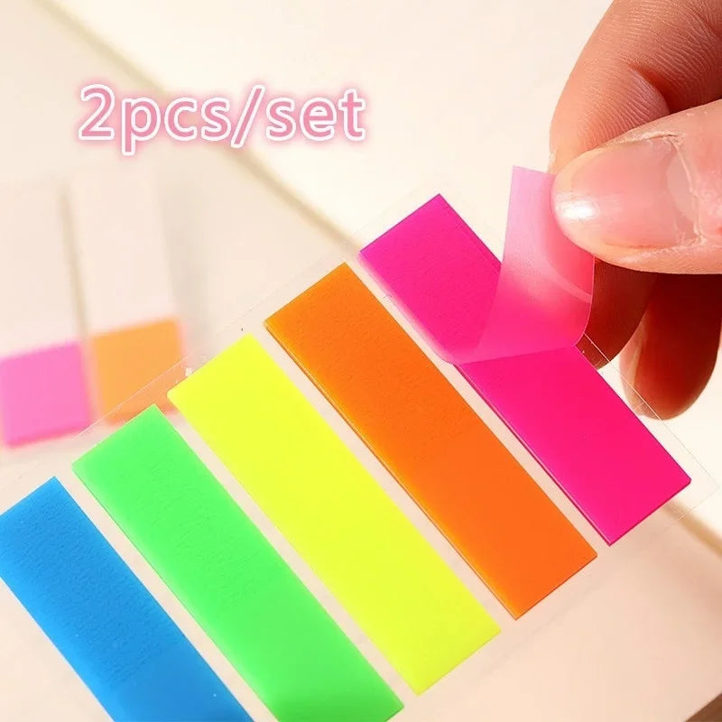 Kawaii Fluorescent Sticky Notes – Cute Memo Pad 2-Pack Sticky Memo Pad Axl