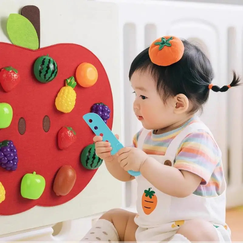 Felt Board Fruit Cutting Wall Sticker – Kids Educational Toy Educational Felt Toy Axl