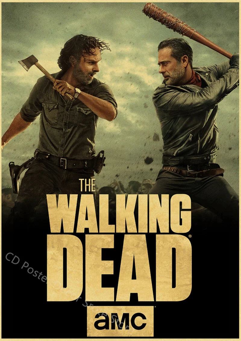 Walking Dead Retro Vintage Poster | Wall Art Print A3/A4