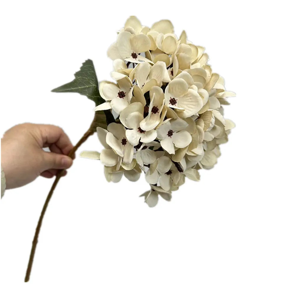 Faux Silk Hydrangea Stem – Autumn Colors | Wedding & Home Decor Artificial Flower Stem Axl Beige