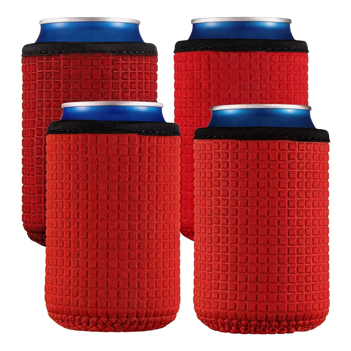 4-Pack Insulated Can Cooler Sleeves – Beer & Drink Bottle Covers Can Cooler Sleeves Axl Watermelon red