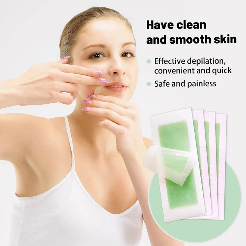 Facial Wax Strips for Lip, Chin & Eyebrow – 12/24 Pcs Facial Wax Strips Axl 24PCS
