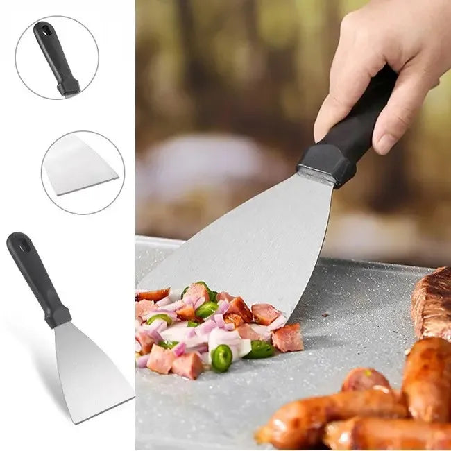 Stainless Steel BBQ Spatula & Griddle Scraper Set BBQ Spatula Set Axl