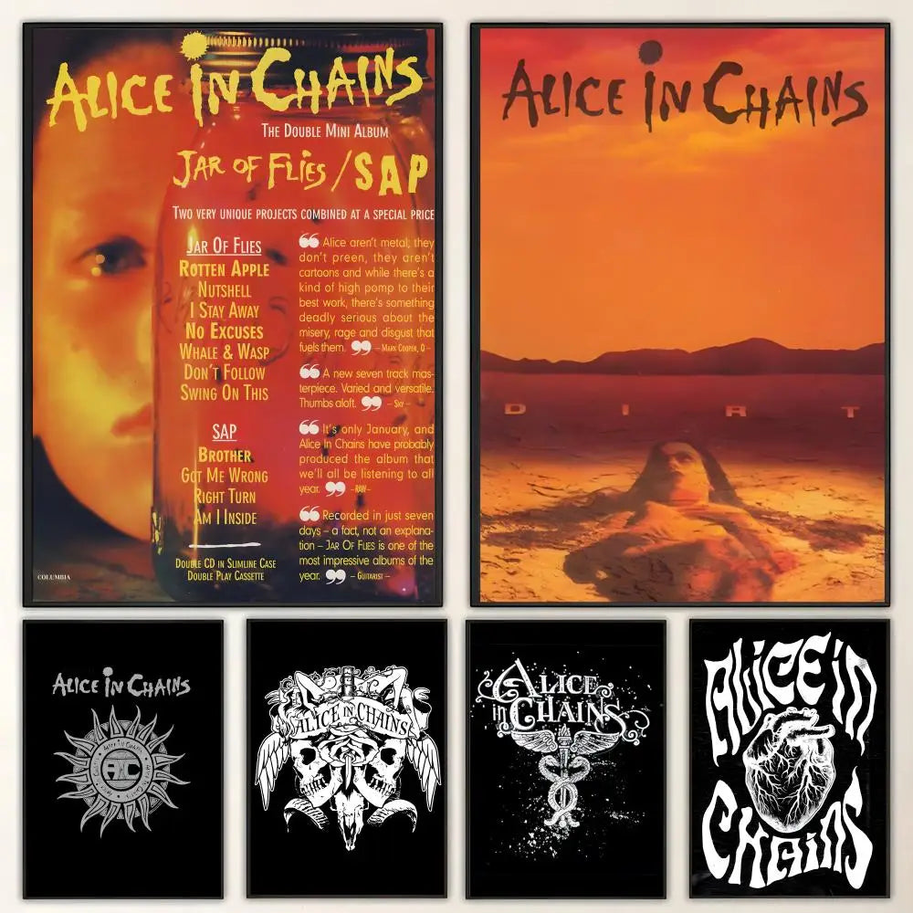 Alice in Chains Poster – HD Art Wall Print | Home & Bar Decor Music Band Poster Axl