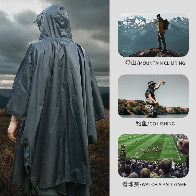 3-in-1 Waterproof Rain Poncho – Hooded Outdoor Raincoat Rain Poncho Axl