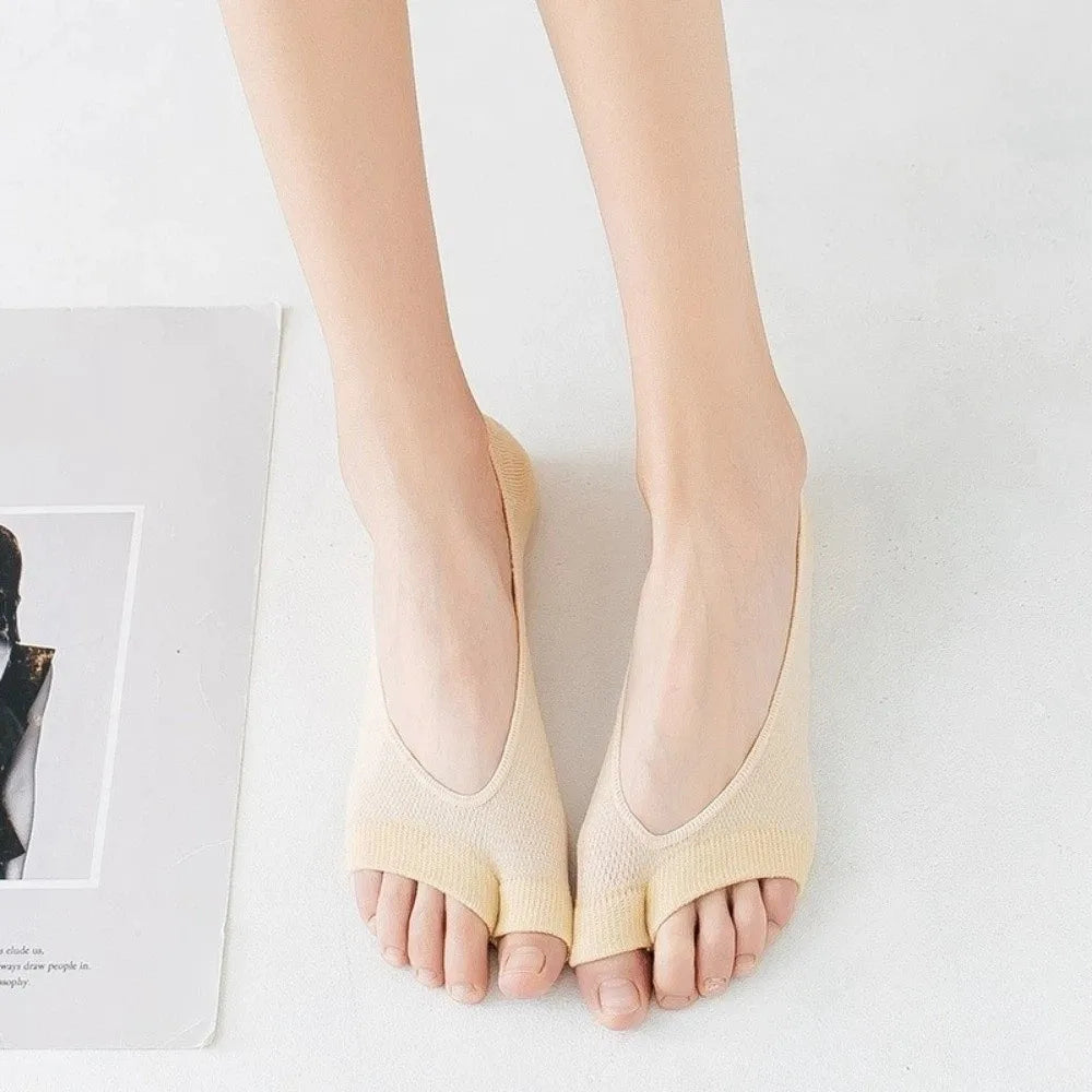 Anti-Slip Open Toe Socks – Breathable Low Cut No-Show Cotton No-Show Toe Socks Axl