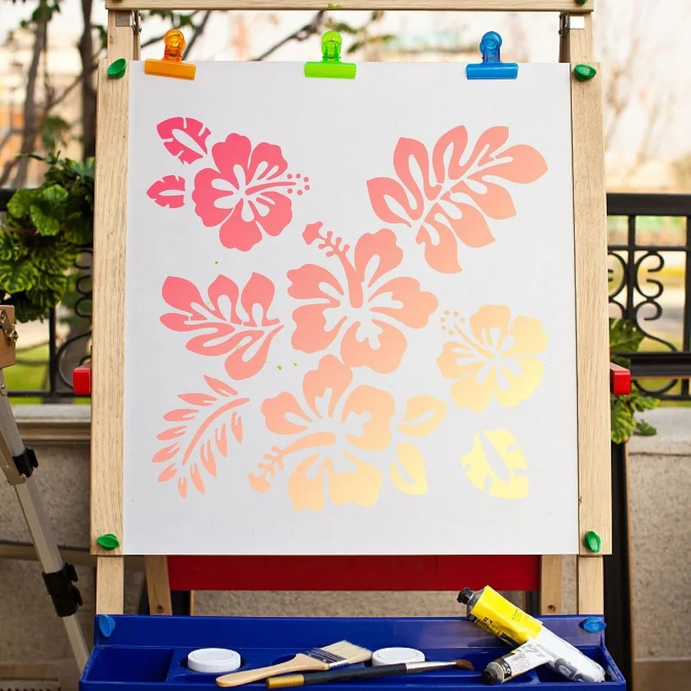 Large Hibiscus Flower Stencil 12x12 – Reusable Floral Template Craft Stencil Template Axl
