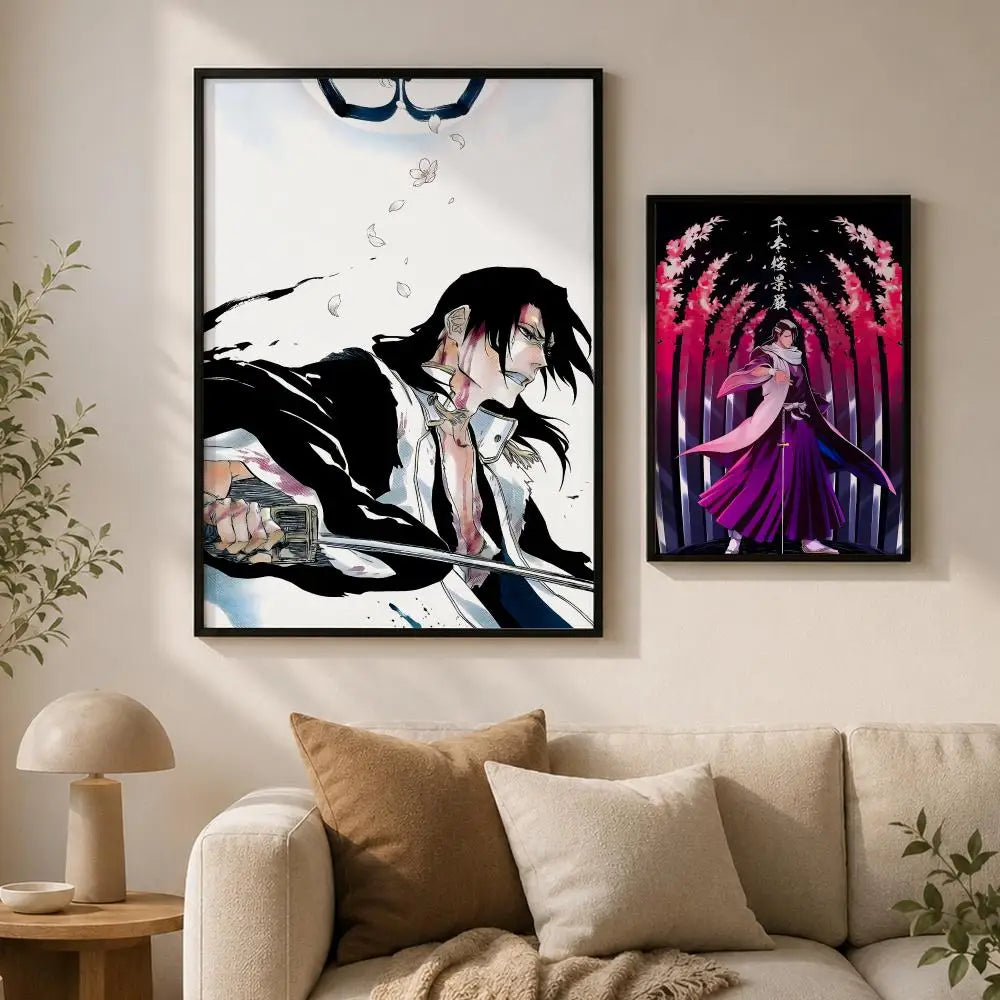 Byakuya Kuchiki Anime Poster – Waterproof Self-Adhesive Wall Art Anime Wall Poster Axl
