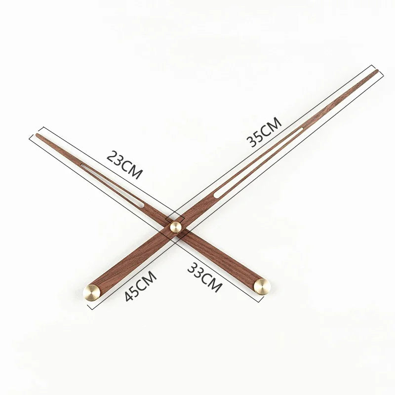 Black Walnut Wood DIY Wall Clock Hands & Brass Large Torque Movement Wall Clock Kit Axl 33-45