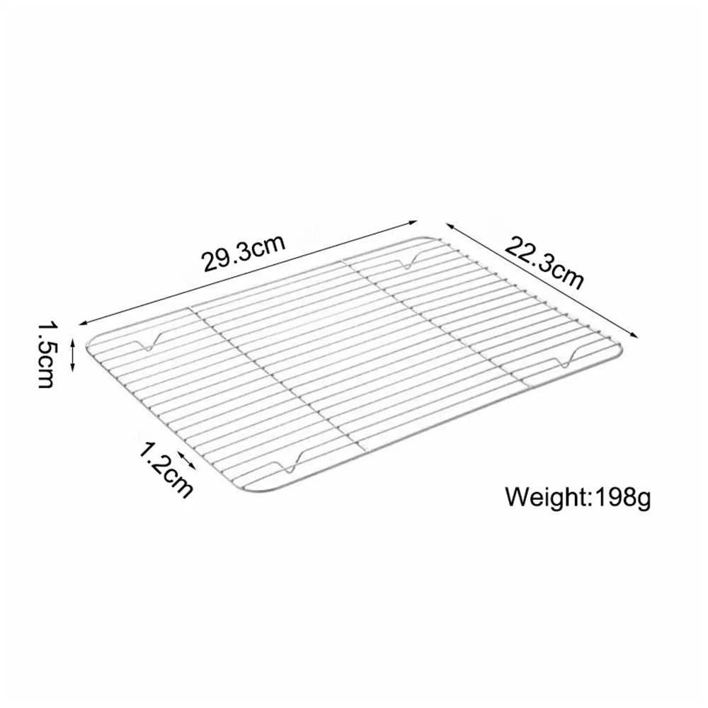 Stainless Steel BBQ Grill Rack – Non-Stick Cooling & Baking Tray Cooling & Grill Rack Axl 29.3x22.3cm