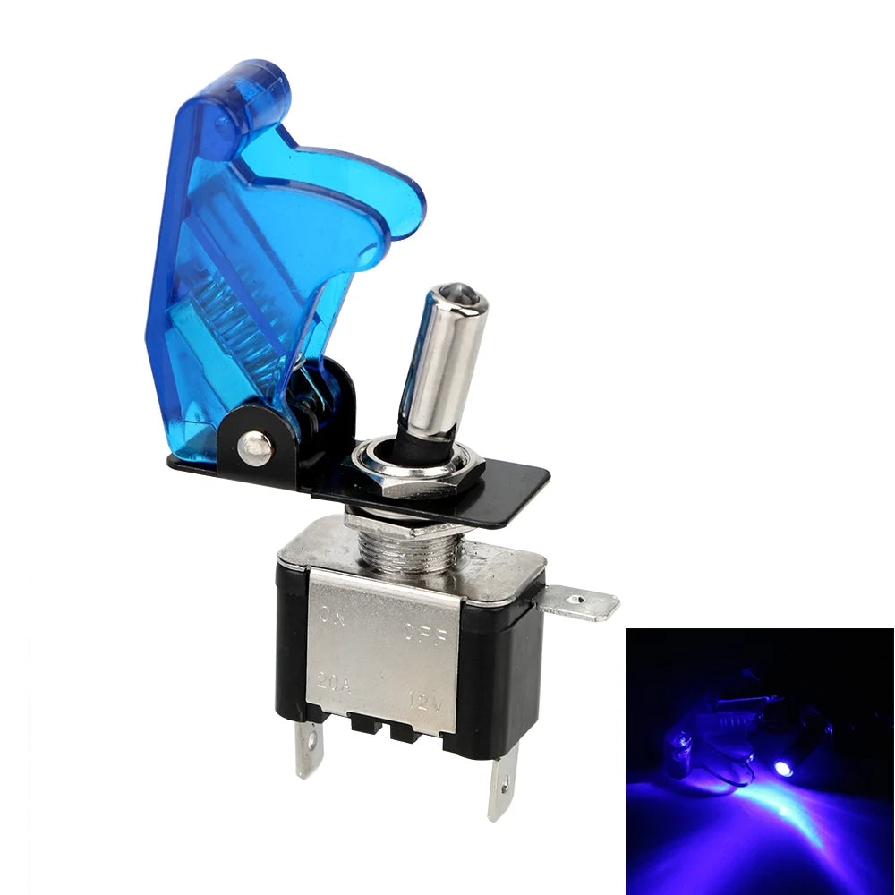 12V 20A LED Toggle Switch with Cover – SPST On/Off Car Switch Automotive Toggle Switch Axl Blue