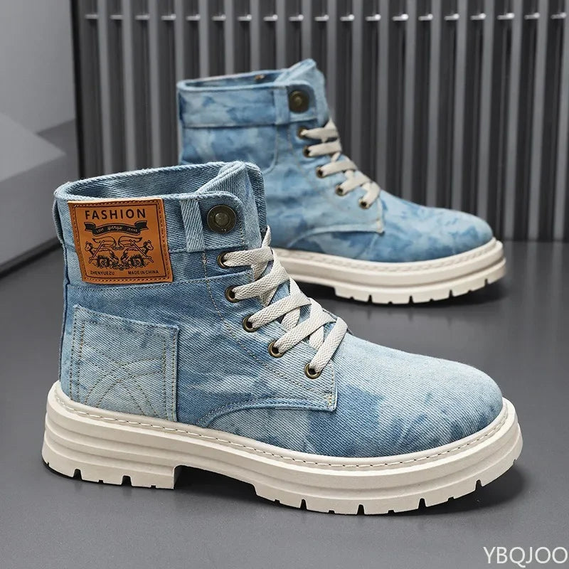 YBQJOO Women's Canvas Ankle Boots – Lace-Up Winter Style Ankle Boots Axl