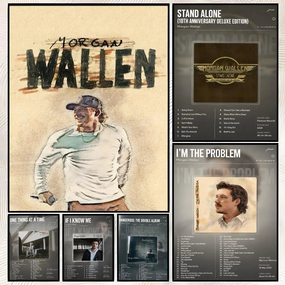 Morgan Wallen HD Wall Art Poster – Self-Stick Waterproof Decor Wall Art Poster Axl